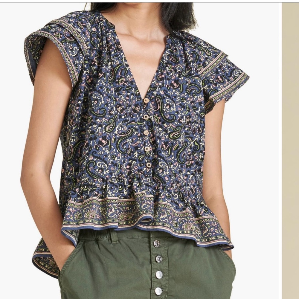 Verónica Beard Mahia Paisley Flounce Sleeve